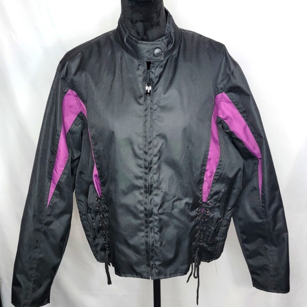 Women's Purple Textile Jacket with Side Stretch and Lacing. Size L‎